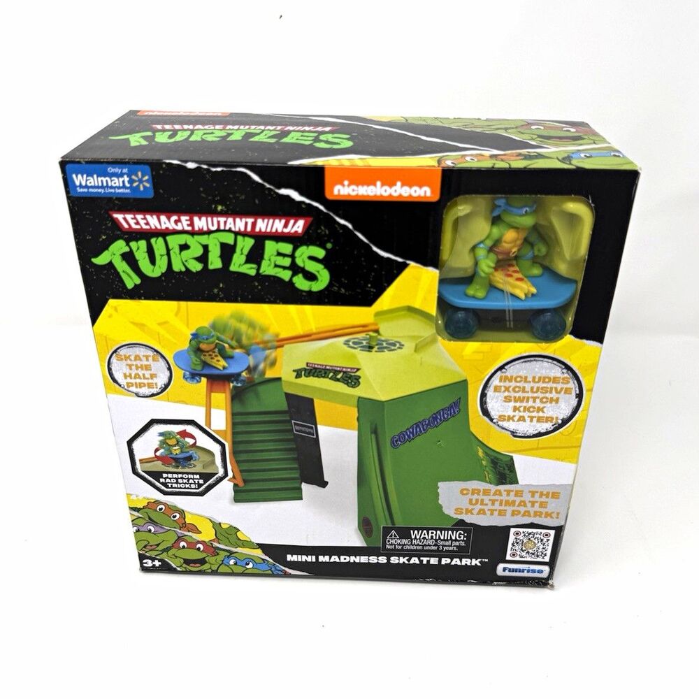 Funrise TMNT Mini Madness Skate Park Playset w/ Leonardo Figure & Skater
